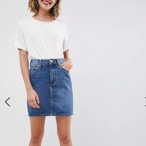 Denim Original High Waisted Skirt in Midwash Blue